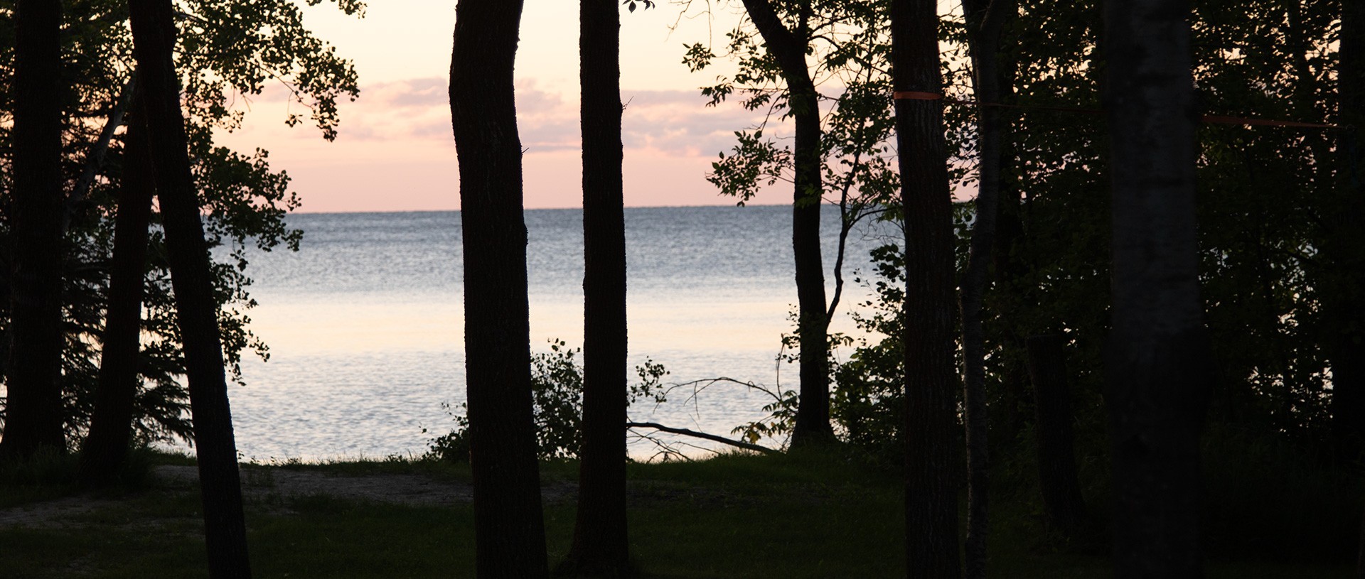 Aerial view of waterfront lots on Lake Winnipeg at Hnausa